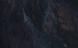 photo of burning forest from above
