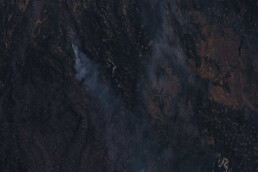 photo of burning forest from above