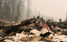 photo of rubble from wildfire damage