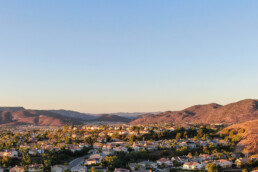 Aerial view of residential modern subdivision