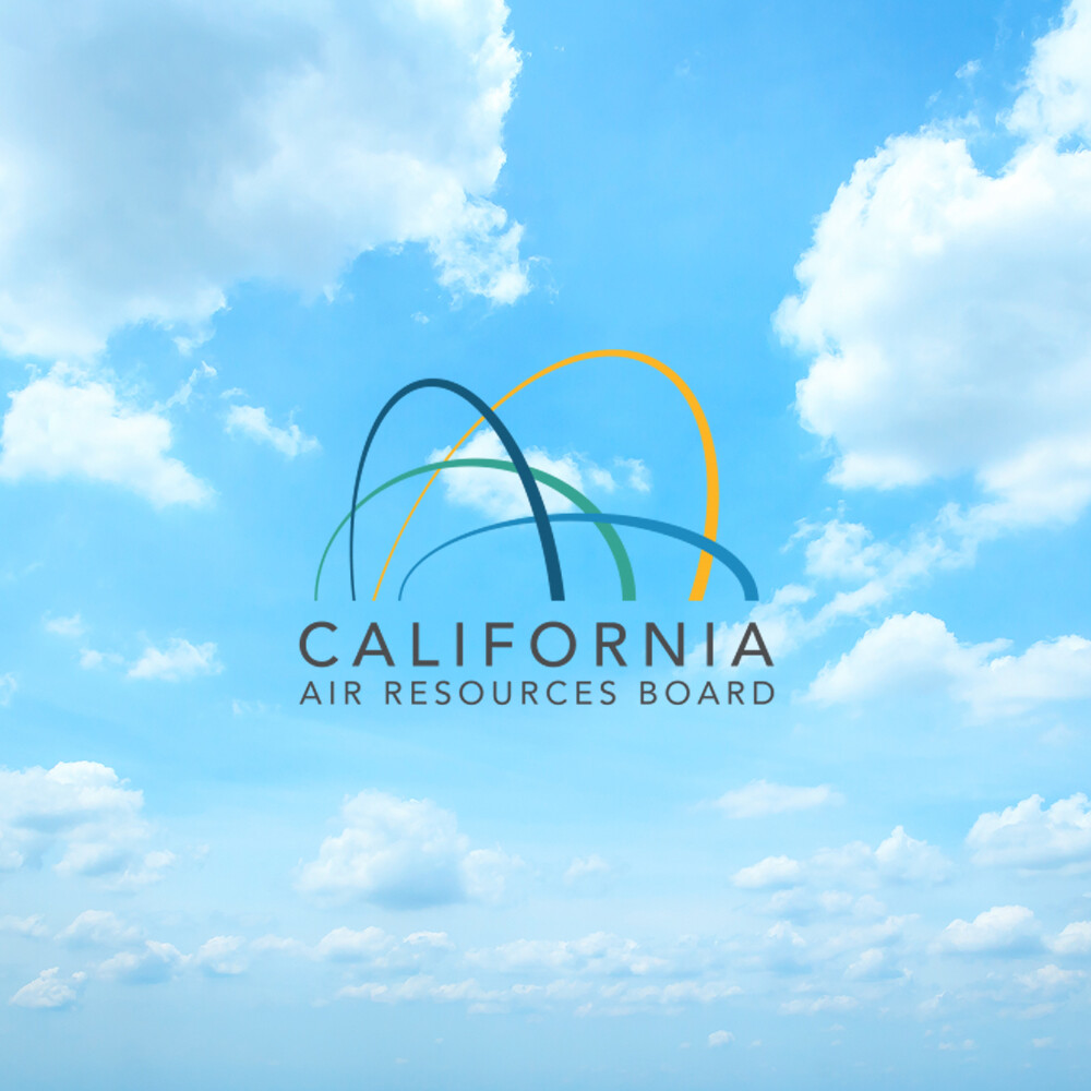 Panoramic of white puffy clouds and blue sky in sunny day background ( California Air Resources Board )