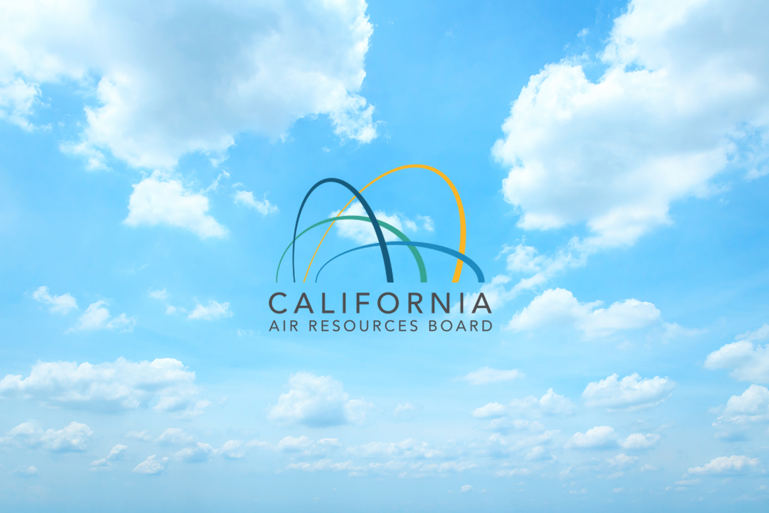 Panoramic of white puffy clouds and blue sky in sunny day background ( California Air Resources Board )