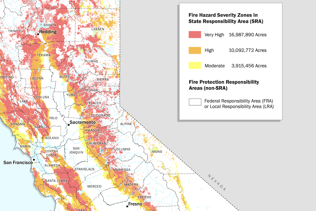 Fire Hazard Security Zones in State Responsibility Area Map
