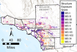 Chart of Structure Exposure Score on Map of Southern California