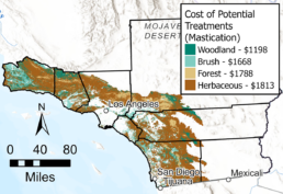 Cost of Potential Treatments Chart on map of Southern California