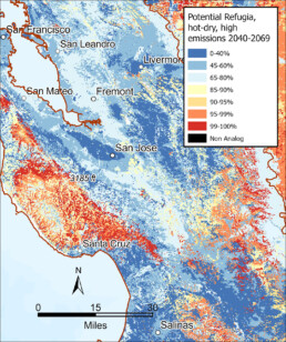 Potential Refugia, hot-dry, high emissions 2040-2069 Map