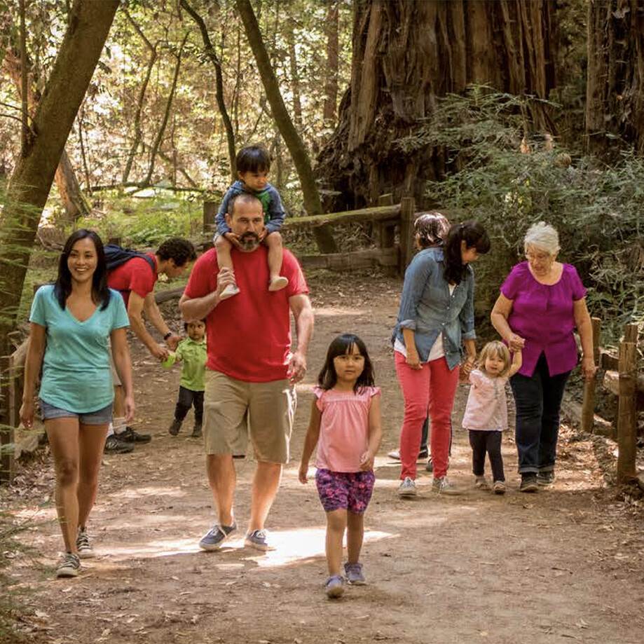 Family hiking